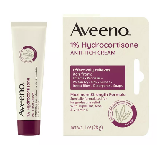 AVEENO ACTIVE NATURALS CREAM ANTI ITCH 1% HYDROCORTISONE 1OZ