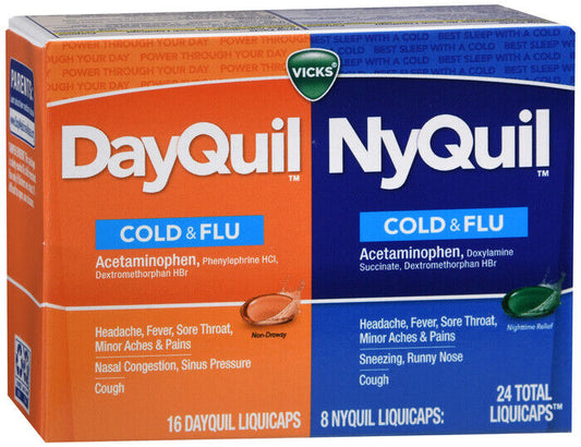 DAYQUIL/NYQUIL COLD FLU LIQUICAP 24CT