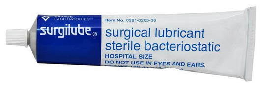 2 Pack SURGILUBE Lubricating Jelly Lube Sterile Tube Screw Top Tube 4.25oz Each