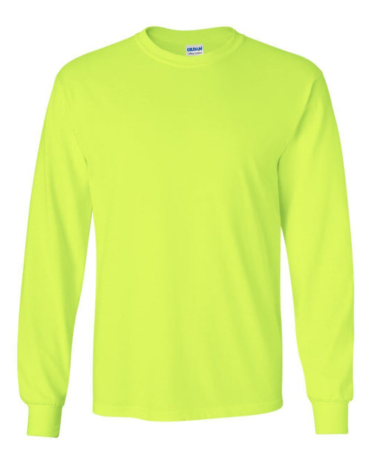 Gildan  ANSI Safety Long Sleeve T-Shirt 2400 S-5XL HIGH VISIBILITY