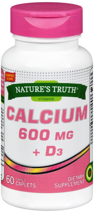 CALCIUM 600MG +D3 CAPLET 60CT NATURE'S TRUTH