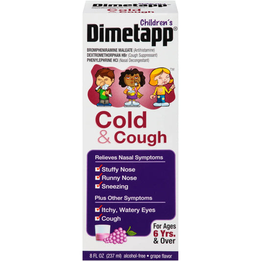 DIMETAPP CHILD COLD&COUGH GRAPE SYR 8OZ   brompheniram/phenylephrine/DM ORAL SOL