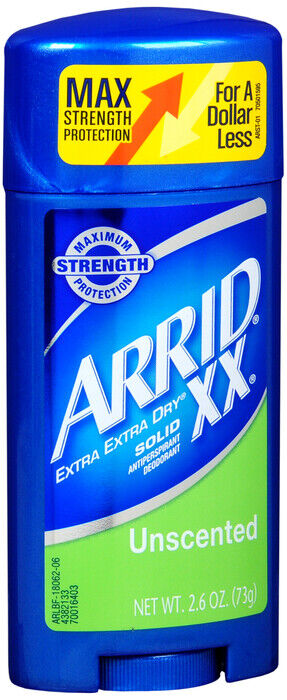 ARRID XX INVISIBLE SOLID UNSCENTED DEODORANT 2.6 OZ