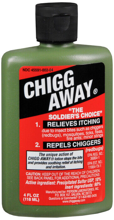 CHIGG-AWAY LOTION 4OZ   benzocaine/sulfur TOPICAL LOTION 3 %-10 %   x 5 bottles