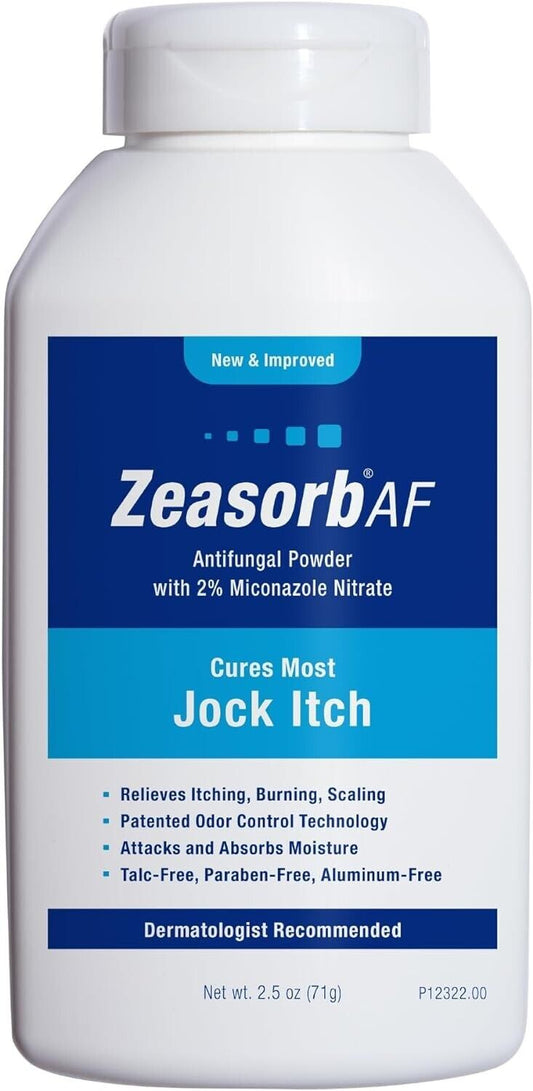 Zeasorb AF Antifungal Treatment Miconazole Nitrate 2% Jock Itch Relief 2.5oz