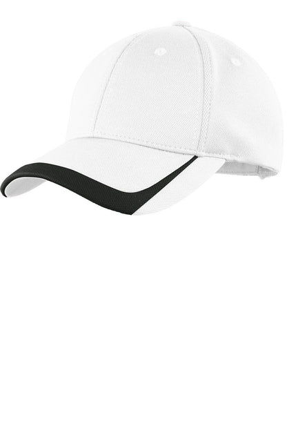 Sport-Tek Men's Low Profile Hook Loop Colorblock Pique Knit Baseball Cap. STC24