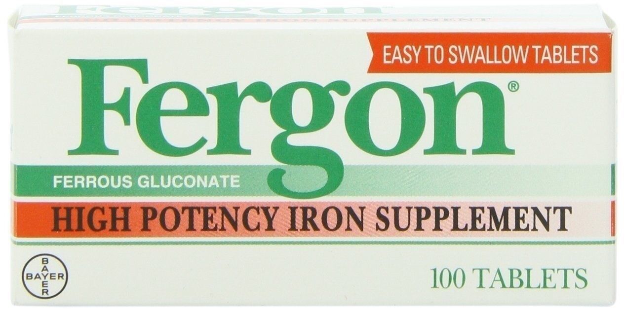 Fergon Iron Supplement, Tablets, 100 Count