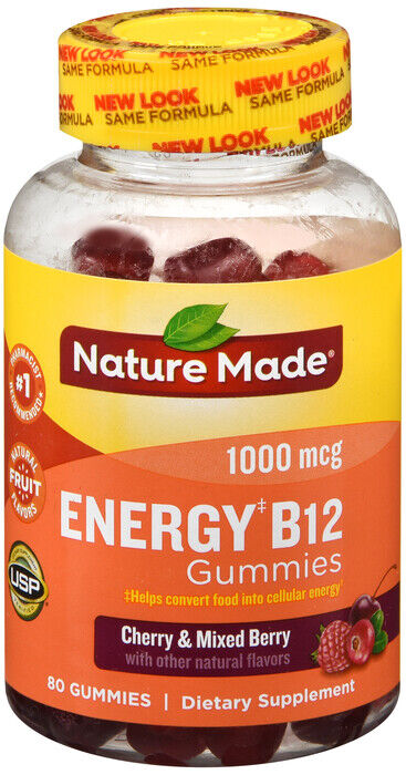 B12 ENERGY CHERRY AND MIXED BERRY  GUMMIES  80CT NATURE MADE