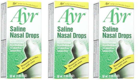 Ayr Saline Nasal Drops 1.69 oz X 3 Packs