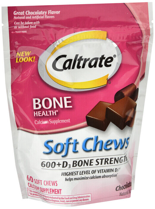 CALTRATE 600-D SOFTCHEW CHOCOLATE  60CT