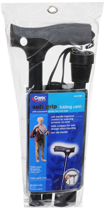 CANE DERBY SOFT GRIP BLACK FOLDING   CAREX