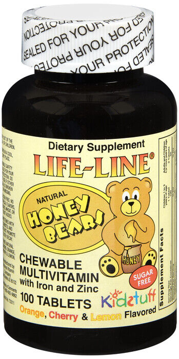 MULTIVITAMIN CHILD CHEW IRON HONEY BEAR 100CT NVC BY LIFE-LINE