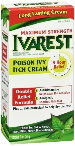 IVAREST CREAM POISON IVY ITCH RELIEF  MAXIMUM STRENGTH 2oz X 2 TUBES