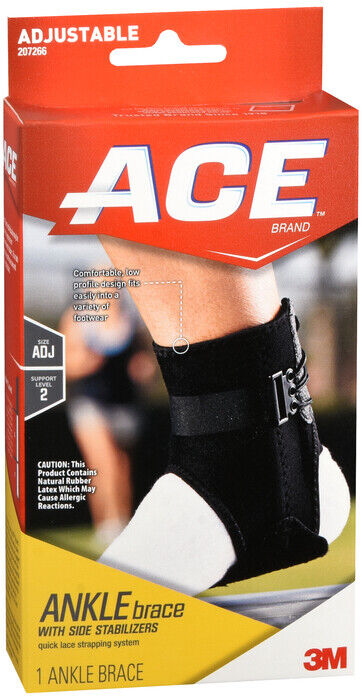 ACE ANKLE BRACE WITH SIDE STABILIZERS ONE SIZE