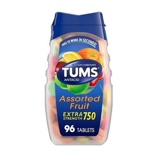 TUMS EXTRA ASSORTED FRUIT TAB 96CT x 3 bottles