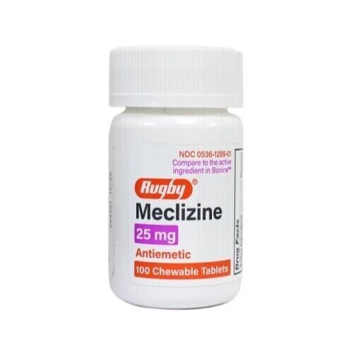 Rugby Meclizine 25mg NON-DROWSY 100ct Cherry Chews