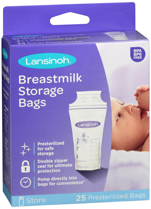 LANSINOH BREAST MILK STORAGE BAGS 25 CT