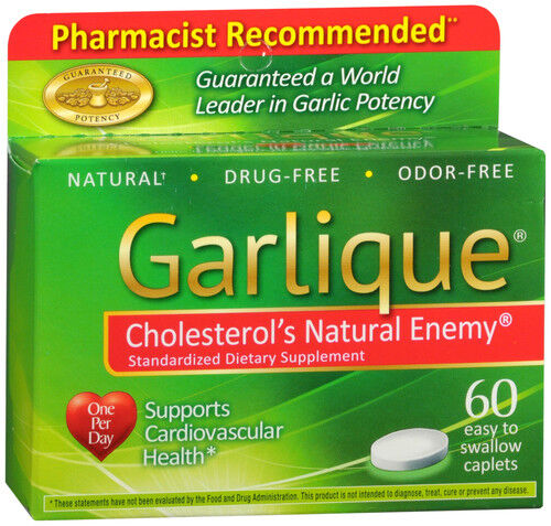 GARLIQUE CAPLET ODOR FREE 60 count  FREE USA SHIPPING