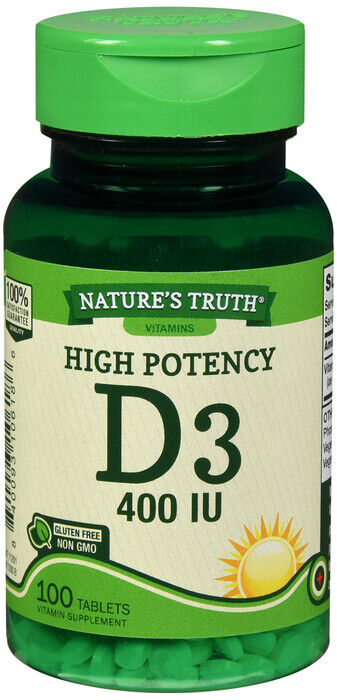 VIT D3 400IU HIGH POTENCY TABS 100CT NATURE TRUTH