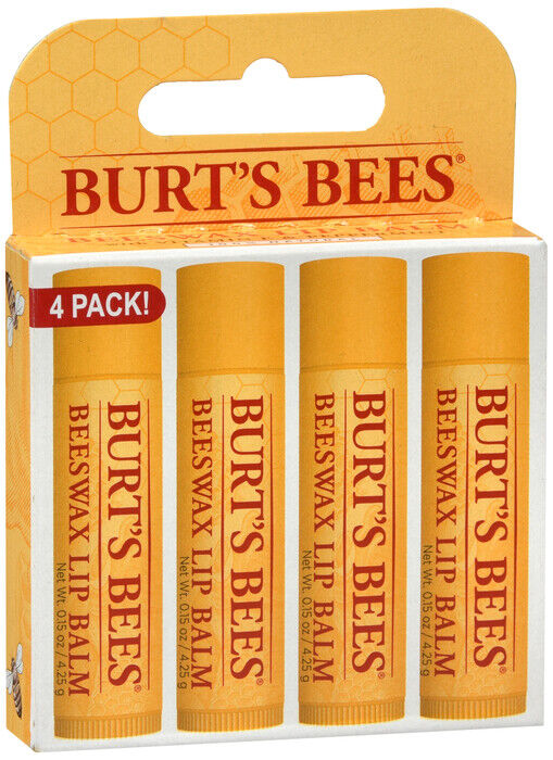 BURT'S BEES LIP BALM BEESWAX 4PK (4X.15OZ )