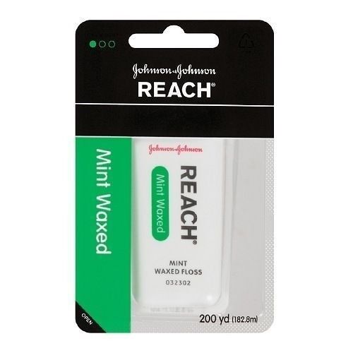 Reach Waxed Dental Floss, Mint 200 yd (183 m): 6 pack