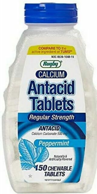 Rugby Antacid Peppermint Chew Tablets 150ct  ( 2 pack )