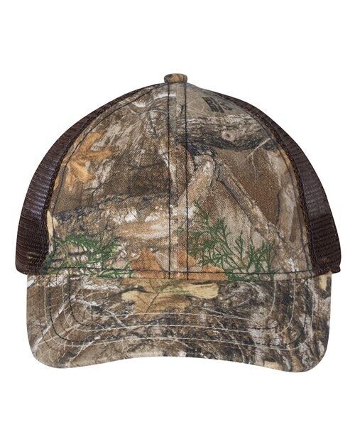 Outdoor Cap Mesh-Back Camo Cap with Flag Undervisor CWF310