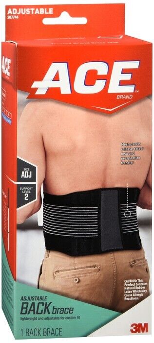 Ace Adjustable Back Brace, One Size, 1ct