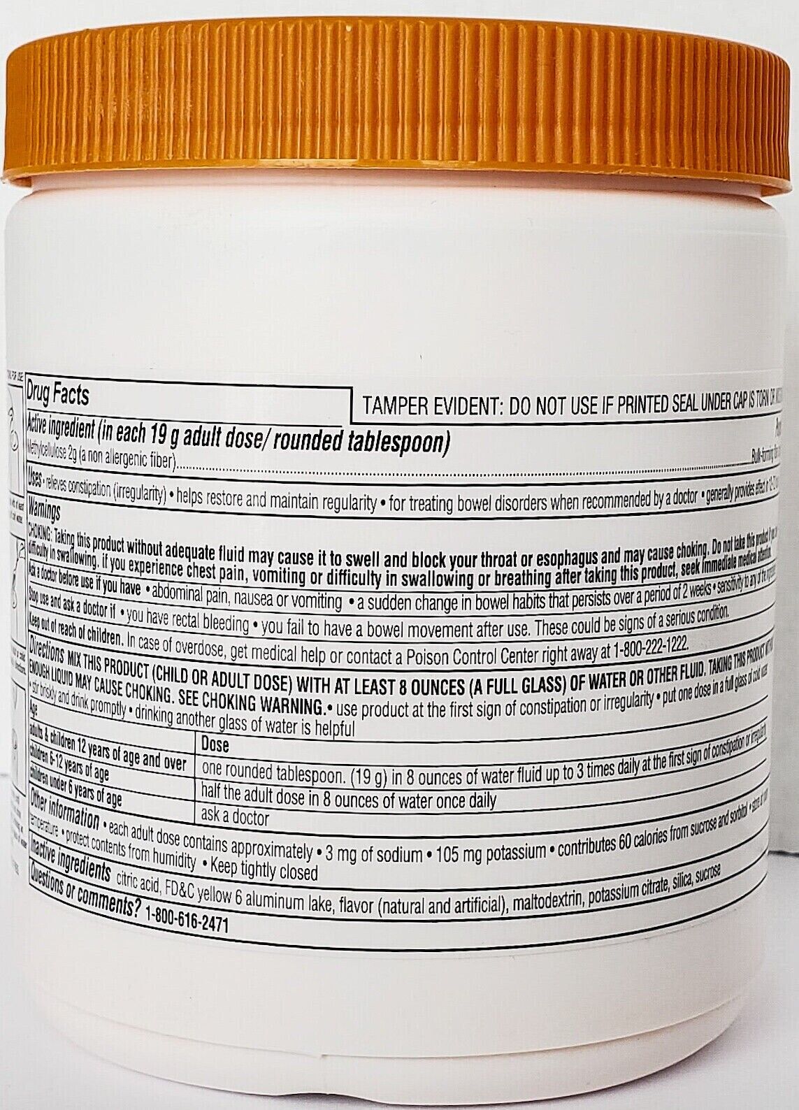 Major Fiber Therapy Powder 16 oz (Compare to Citrucel) (4 Pack)