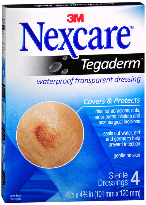 NEXCARE TEGADERM 4"X4-3/4" 4CT