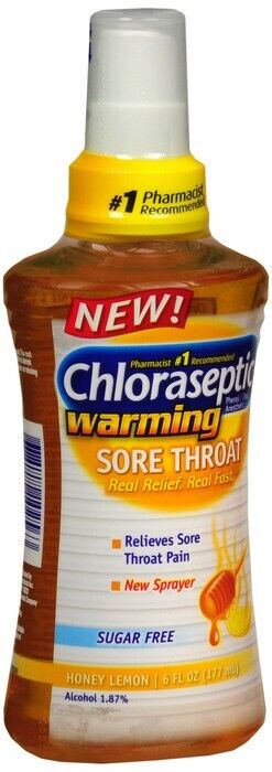 Chloraseptic Warming Sore Throat Spray Honey Lemon 6oz