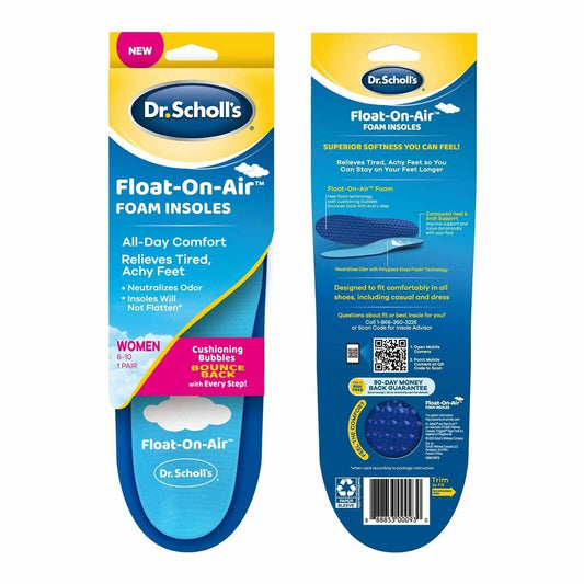 Dr. Scholl’s Float On Air Foam Insoles for Women 1 Pair Fits 6-10