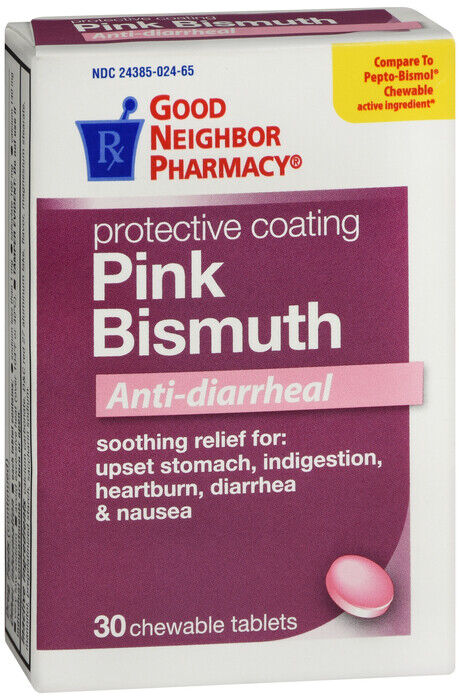 GNP PINK BISMUTH TAB 30   bismuth subsalicylate ORAL TAB CHEW 262 MG