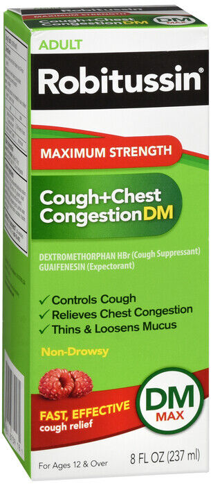 ROBITUSSIN DM MAX STR CGH/CHEST CONG 8OZ