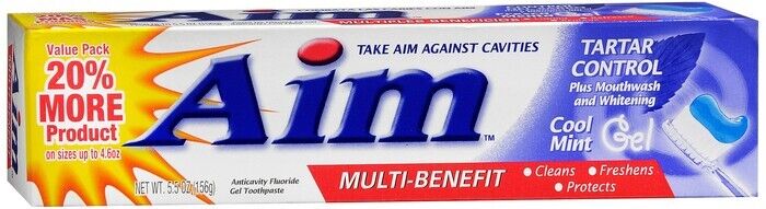 Aim Multi-Benefit Cavity Protection Toothpaste, Ultra Mint 5.50 oz New 6 Pack