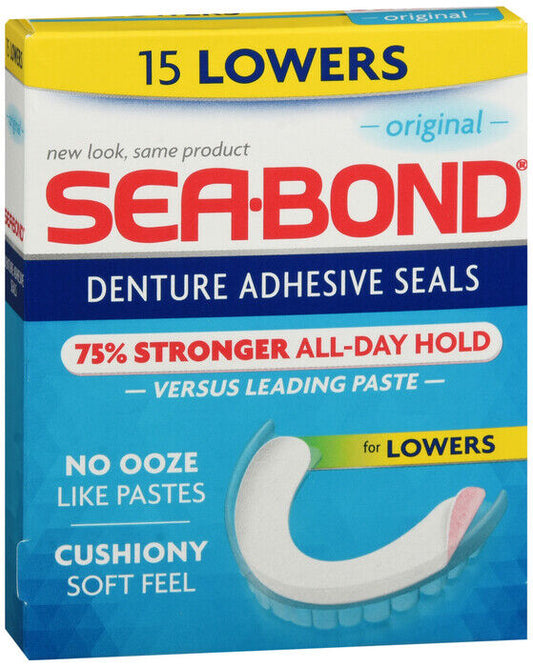 SEA BOND DENTURE ADHESIVE LOWER 15 CT