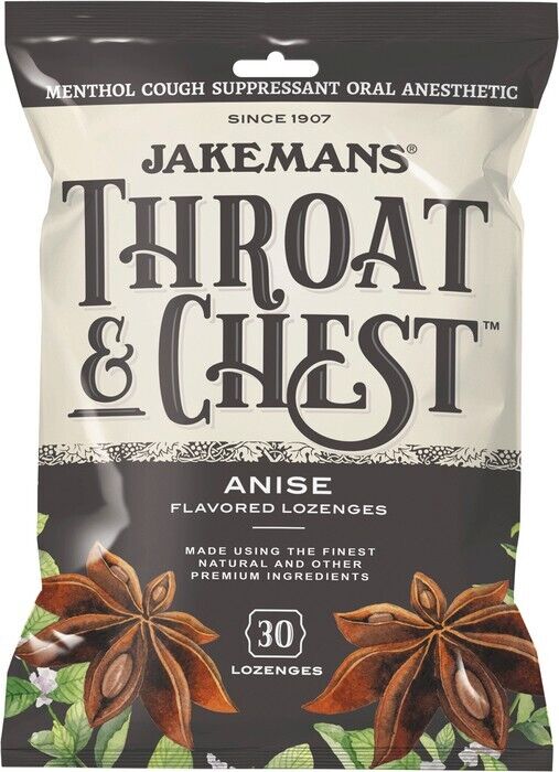 Jakemans Throat & Chest Anise Flavored Lozenges 30 Lozenges