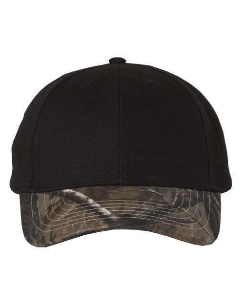 Kati Men Solid Crown with Camo Visor Cap LC25 six-panel, mid-profile