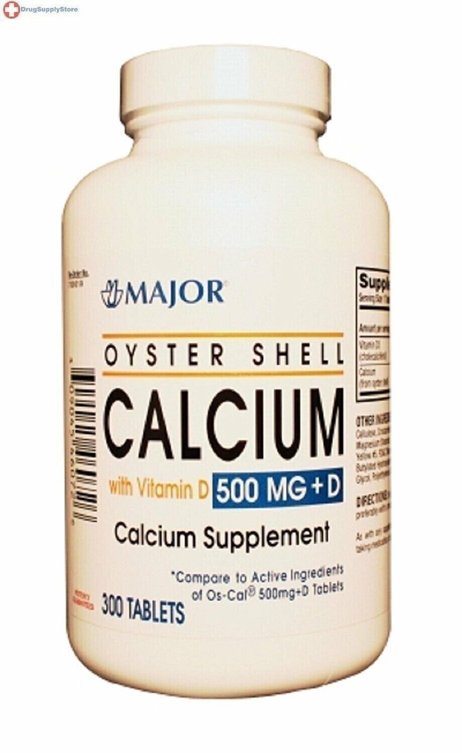 Major, Oyster Shell Calcium with Vitamin D 500MG+D , 300 tablets