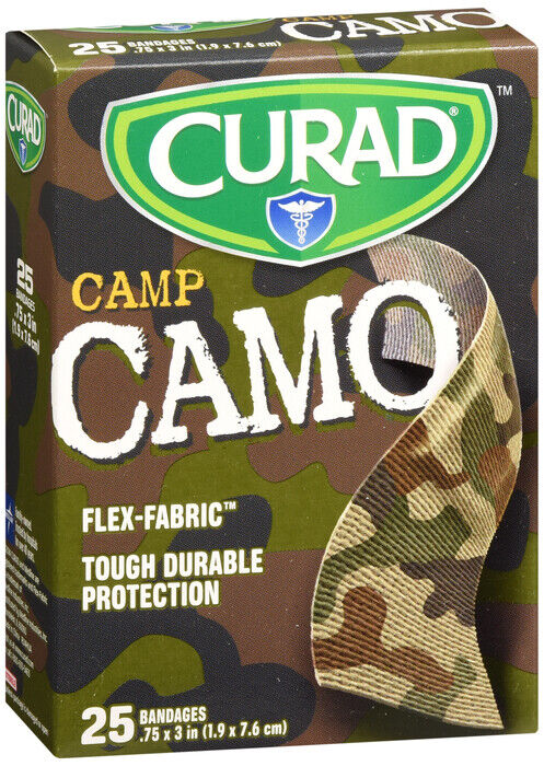 CURAD BANDAGE KIDS CAMP CAMO GREEN 1SZ 25CT