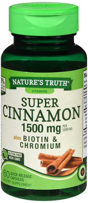 SUPER CINNAMON 1500MG  +BIOTIN & CHROMIUM CAP 60CT NATURE'S TRUTH