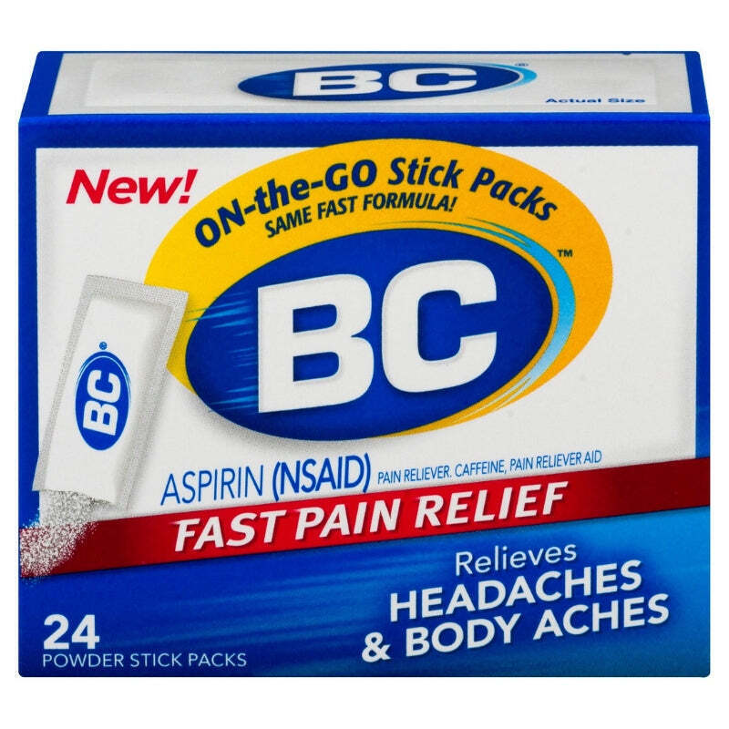 BC Original Formula Aspirin Fast Pain Relief Powders 24 ea (Pack of 3)