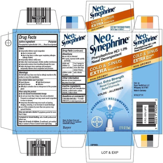 NEO SYNEPHRINE SPRAY .5OZ EXTRA/STRENGTH  x 3