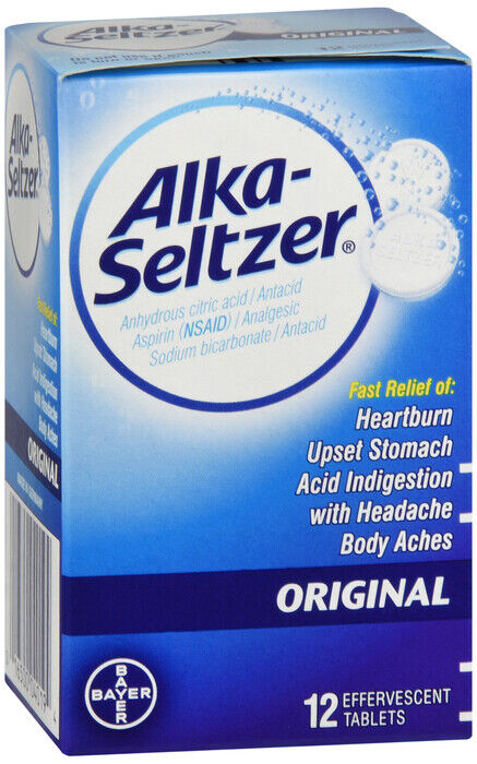 ALKA-SELTZER TABLET 12CT   aspirin/sod bicarb/citric acid ORAL TABLET EFF 325-19