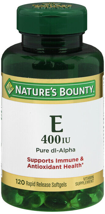 NATURES BOUNTY Vitamin E 180mg Softgels Pure dL-Alpha 120 Softgels