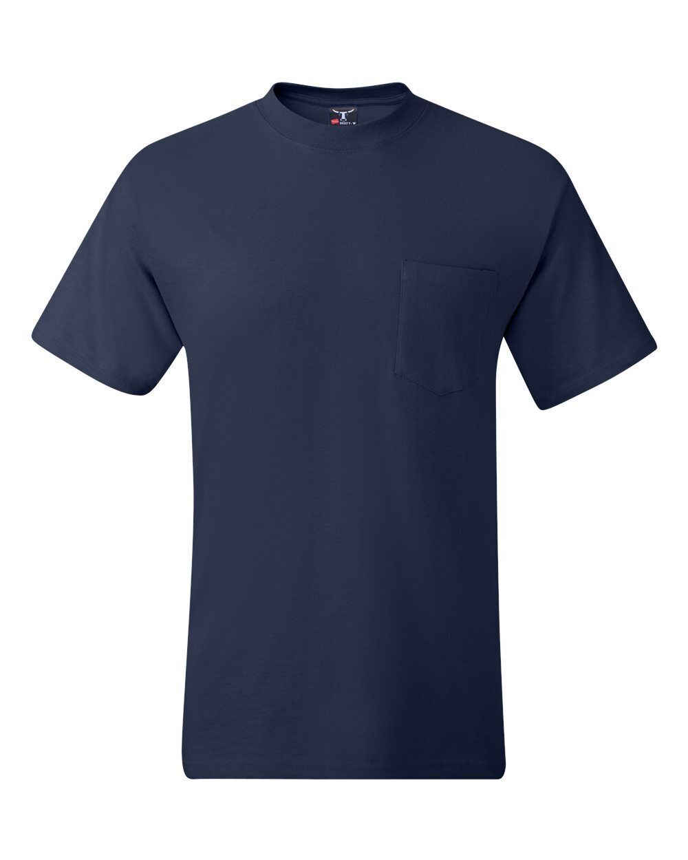 Hanes Mens Pocket T-Shirt 100% Heavy Cotton 6.1 oz Beefy Tee S-XL 5190P