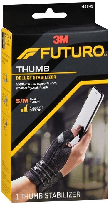 3M Futuro Deluxe Thumb Stabilizer Moderate Pain Relief Support S-M 1 ct 2 Pack