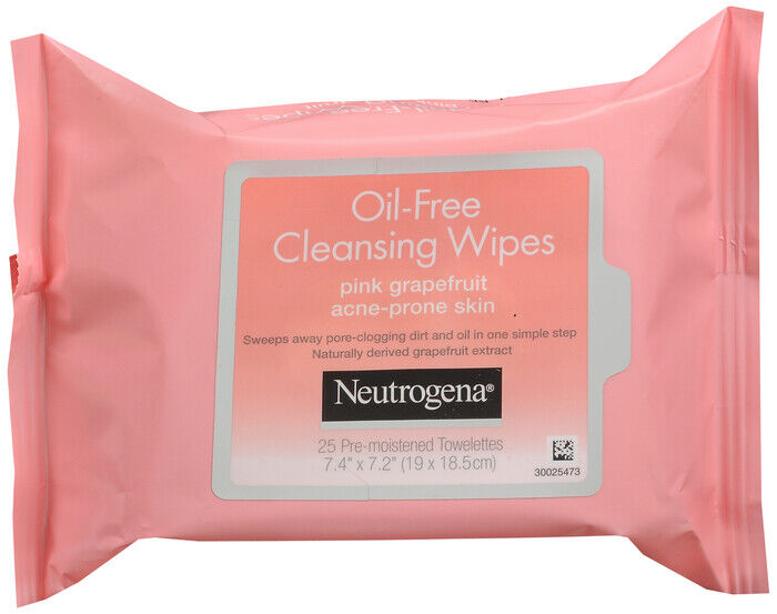 NEUTROGENA OIL FREE CLEANSING WIPE GRAPEFRUIT 25CT