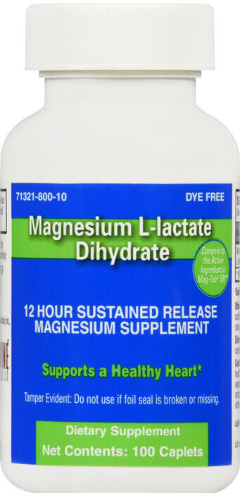 MAGNESIUM L-LACTATE DIHYDRATE 84 MG SR CAPLETS  100CT