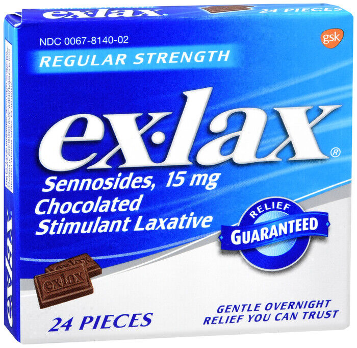 EX-LAX CHOCOLATE 24CT   sennosides ORAL TAB CHEW 15 MG X 2 BOXES